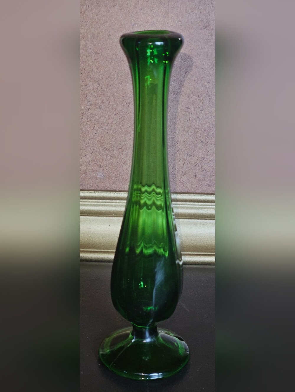 Vintage MCM Green Glass Bud Vase